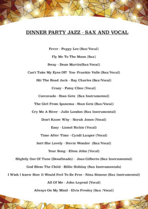 SAX / VOCAL JAZZ DINNER